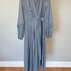 En Saison Blue Striped Long Sleeve Dress